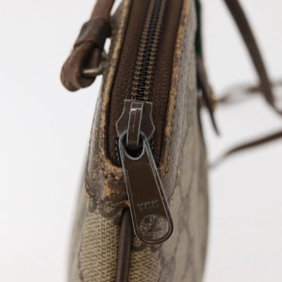 GUCCI GG Supreme Web Sherry Line Bag PVC Beige Gold 904 02 047 Auth 146714 - Picture 10 of 16